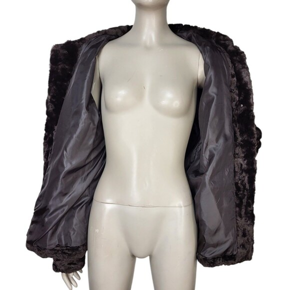 Vintage 90s Y2K Coldwater Creek Faux Fur Teddy Bear Mob Wife Coat Size Small NEW - Picture 11 of 12